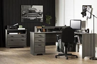 South Shore Versa L-Shaped Desk Gray Maple