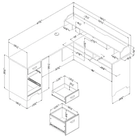 South Shore Versa L-Shaped Desk Gray Maple