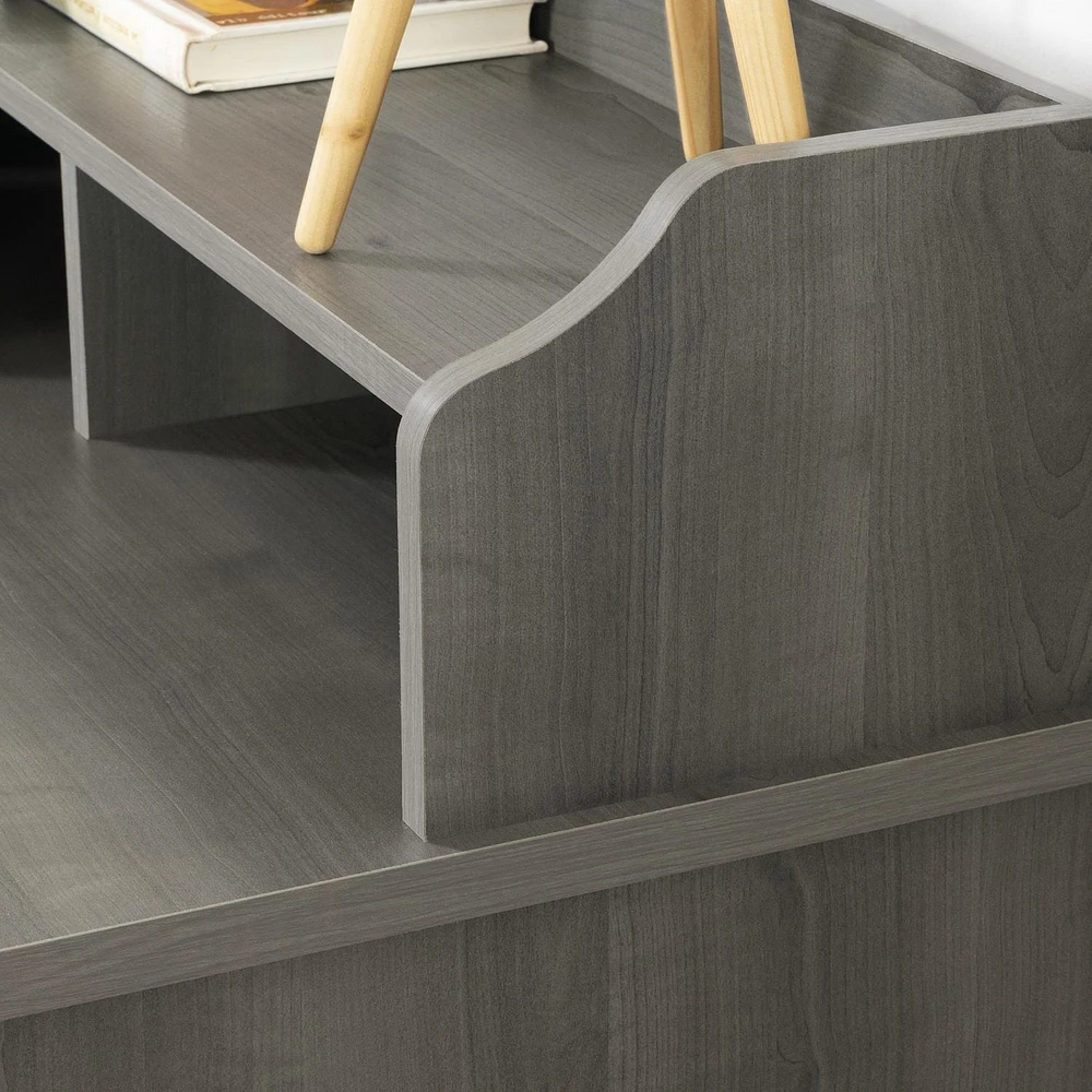 South Shore Versa L-Shaped Desk Gray Maple