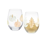 Harvest Stemless Wine Glass, Way to Celebrate Harvest Stemless Wine Glass 18oz