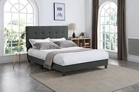 Dorian King Platform Bed, Dark Grey