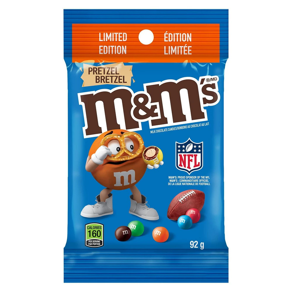 M&M's Pretzel Chocolate Candy, Chocolate Pieces, Sharing Size, 92g