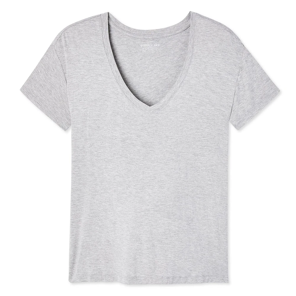 T-shirt d’allaitement fendu sur les côtés Paisley Sky Maternité