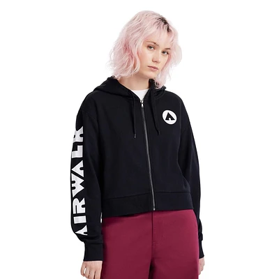 AIRWALK WOMENS FULL ZIP CROPPED FLEECE