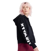 AIRWALK WOMENS FULL ZIP CROPPED FLEECE
