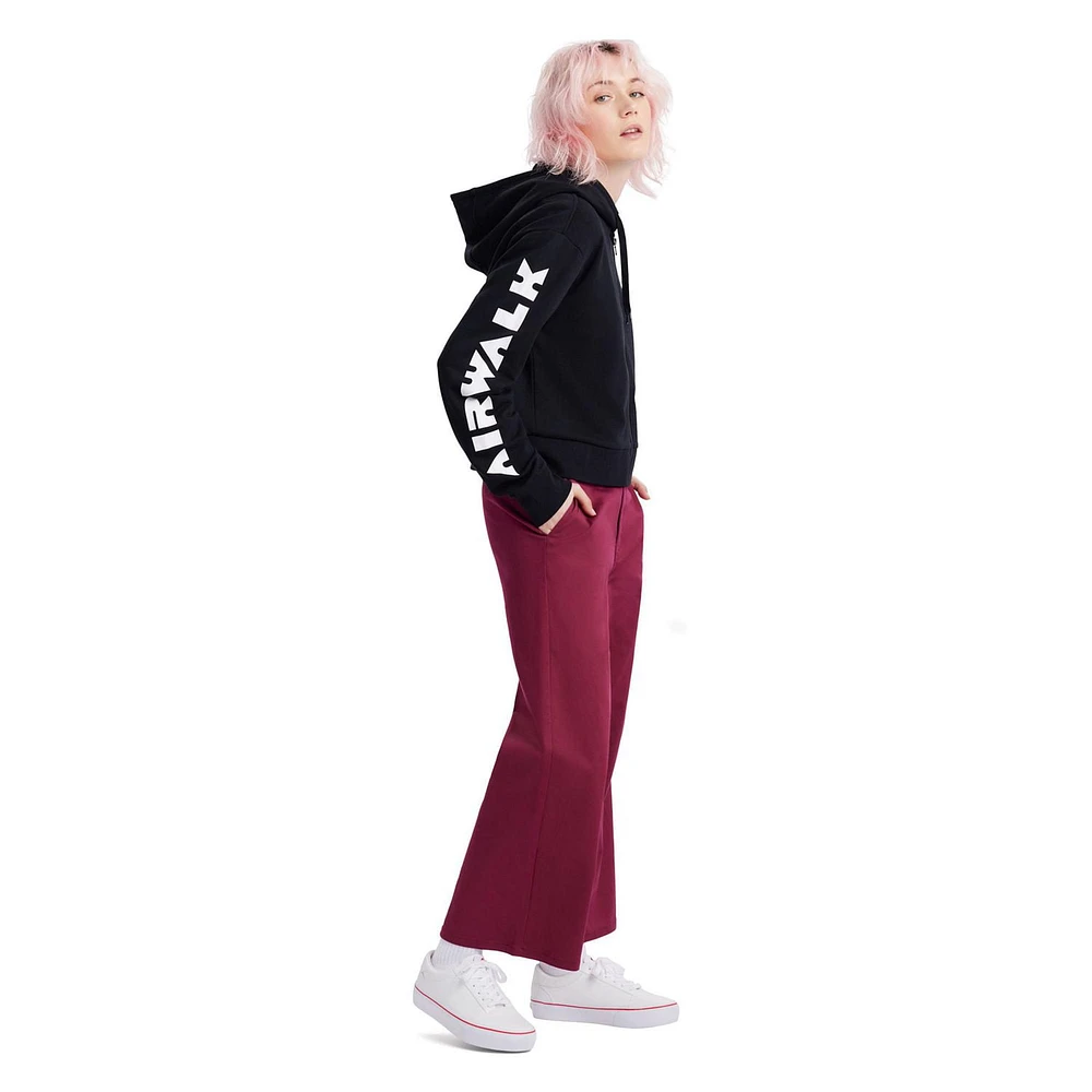 AIRWALK WOMENS FULL ZIP CROPPED FLEECE