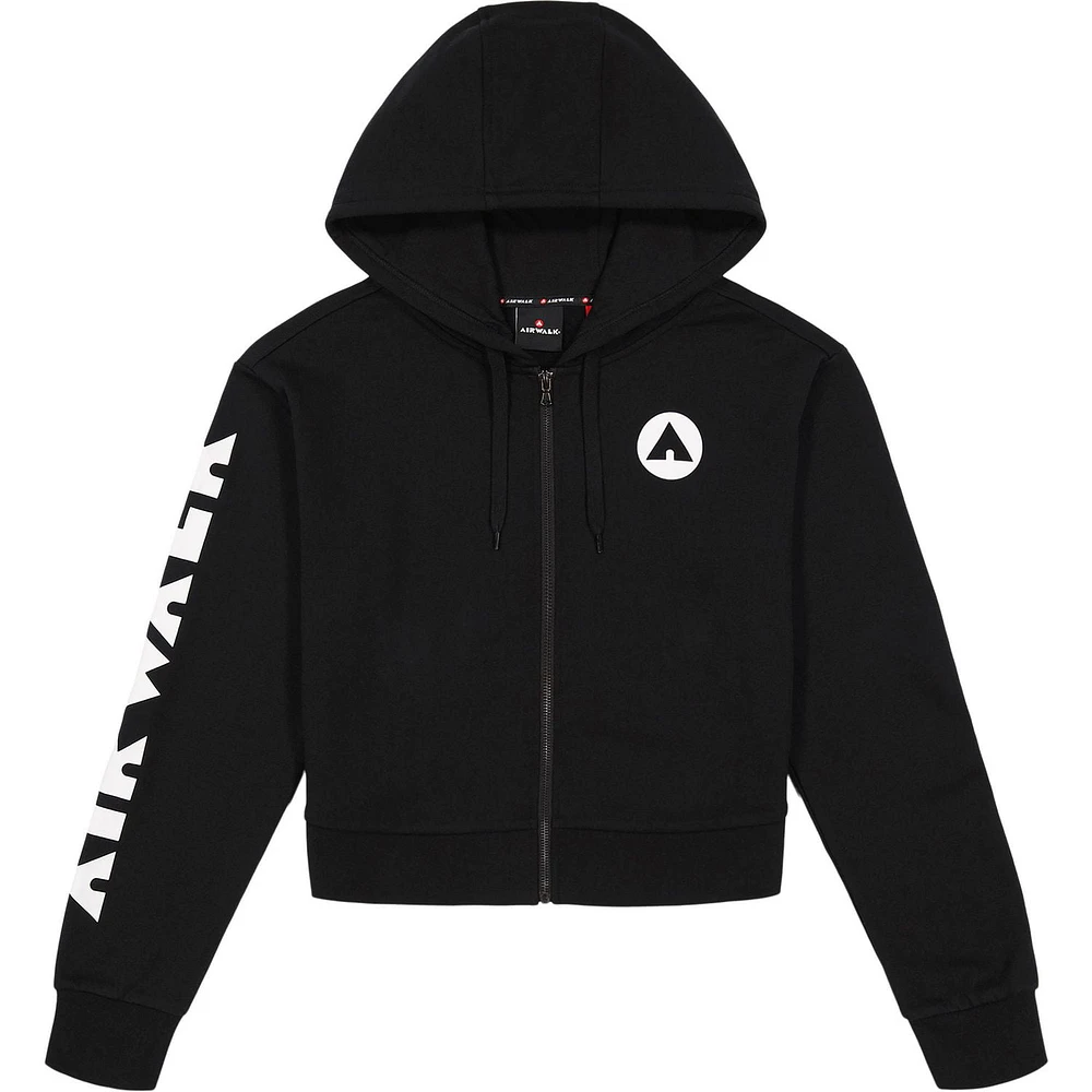 AIRWALK WOMENS FULL ZIP CROPPED FLEECE