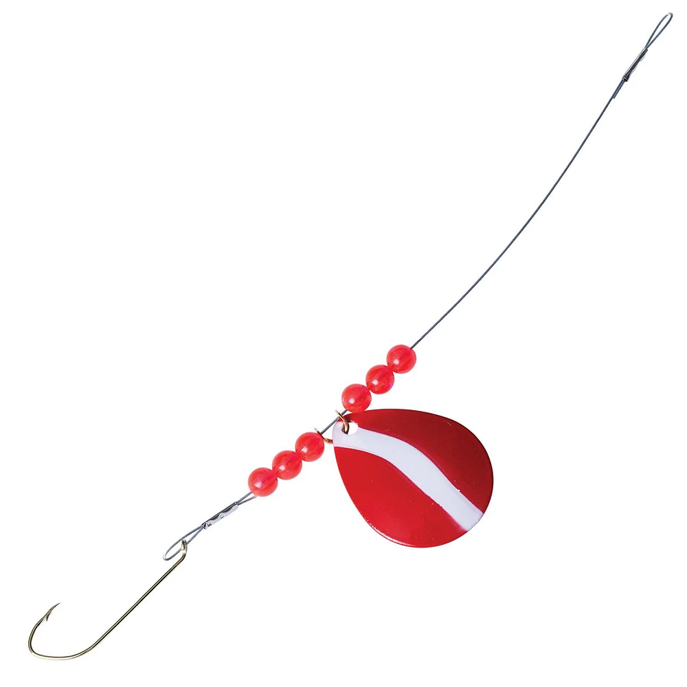 Eagle Claw QLPRRQ-1/0 Laser Pike Spin Rig, Size 1/0 Hook, Red/White, Laser Pike Spin Rig, Red/White