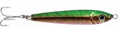 GOT-CHA JF4-GBYL Jigfish Lure, 4", 4oz, 3/0 Treble Hook, Green/Brown/Yellow/Silver