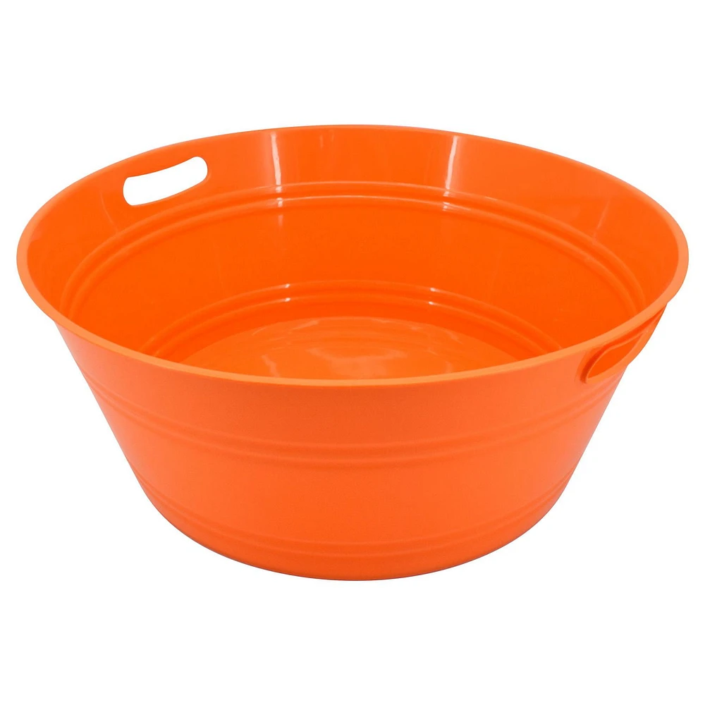 Halloween 17.5-in Orange Plastic Round Party Tub, 1 Count, Party Favors, by Way to Celebrate