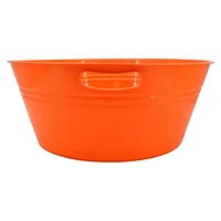 Halloween 17.5-in Orange Plastic Round Party Tub, 1 Count, Party Favors, by Way to Celebrate