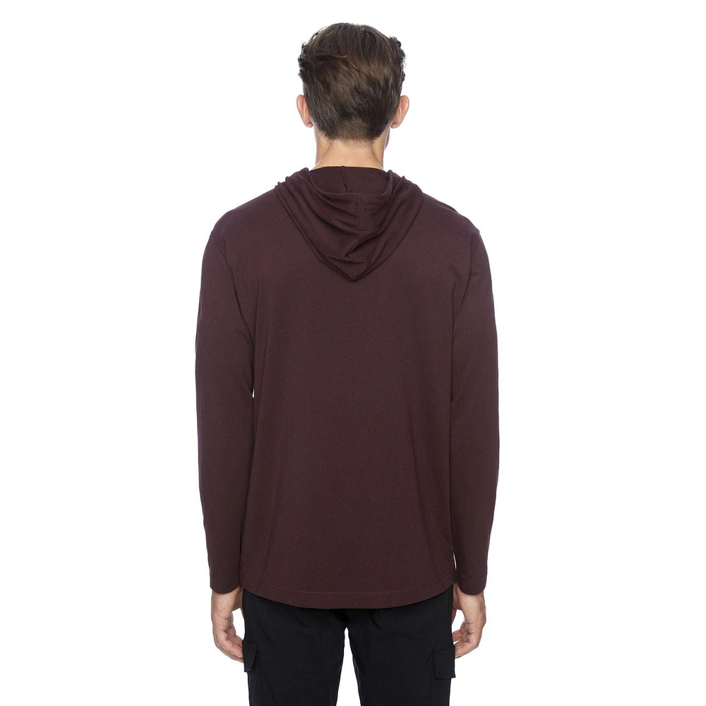 Tee-shirt Capuchon manches longues Dark Black pour hommes