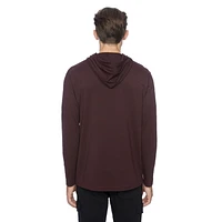 Tee-shirt Capuchon manches longues Dark Black pour hommes