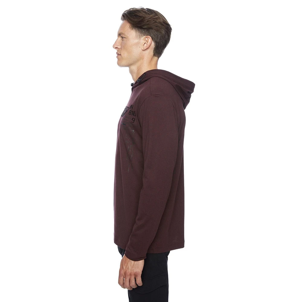 Tee-shirt Capuchon manches longues Dark Black pour hommes
