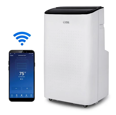 Commercial Cool 9,000 BTU ASHRAE 128 Smart Portable Air Conditioner, 6,350 BTU SACC/CEC, White