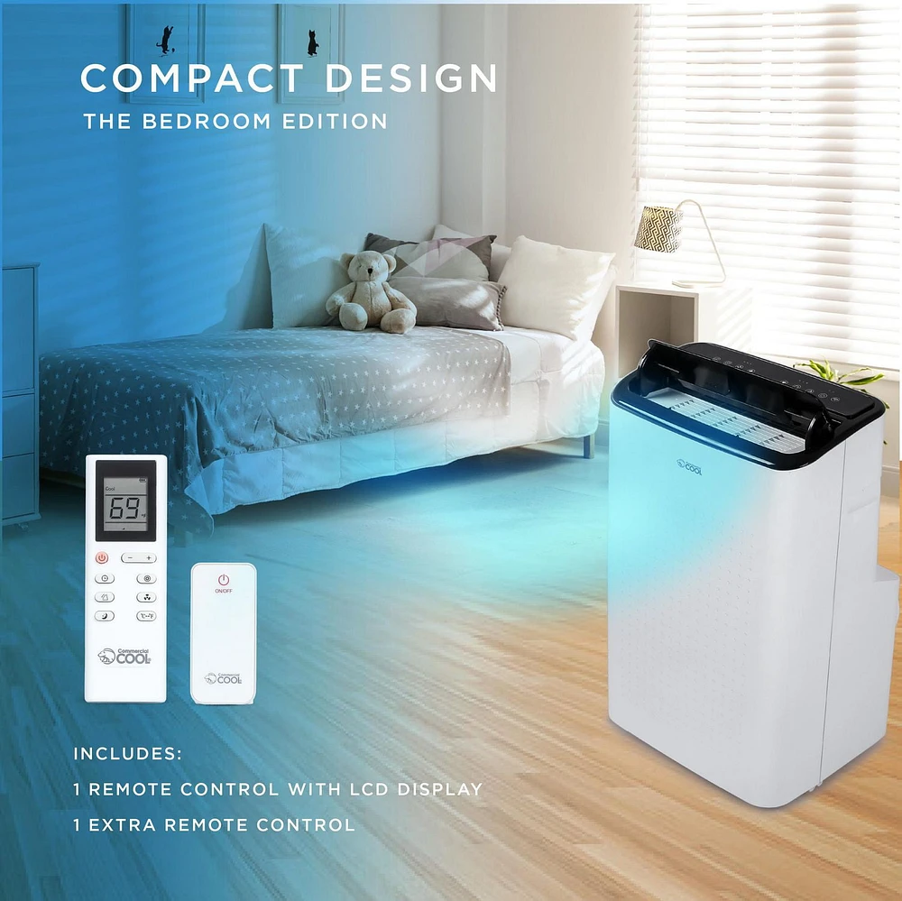 Commercial Cool 9,000 BTU ASHRAE 128 Smart Portable Air Conditioner, 6,350 BTU SACC/CEC, White