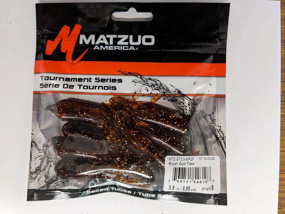 Matzuo MTZ-ST3.5-BRGF Salted Tube Brown Gold Flake 3.5" 8Pk, Salted Tube Brown Gold Flake