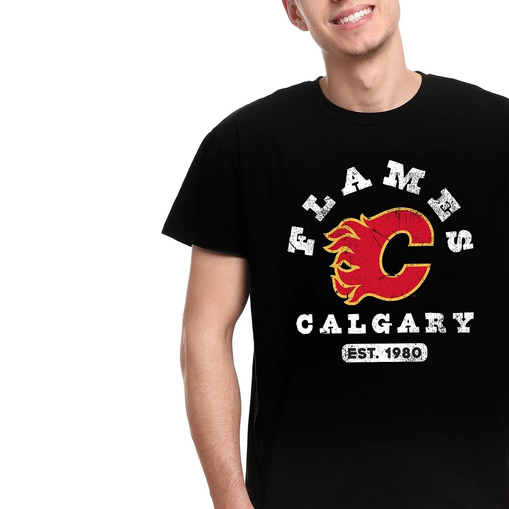 NHL Calgary Flames Curved Shot Men's Short Sleeve T-Shirt *On-Line Exclusive