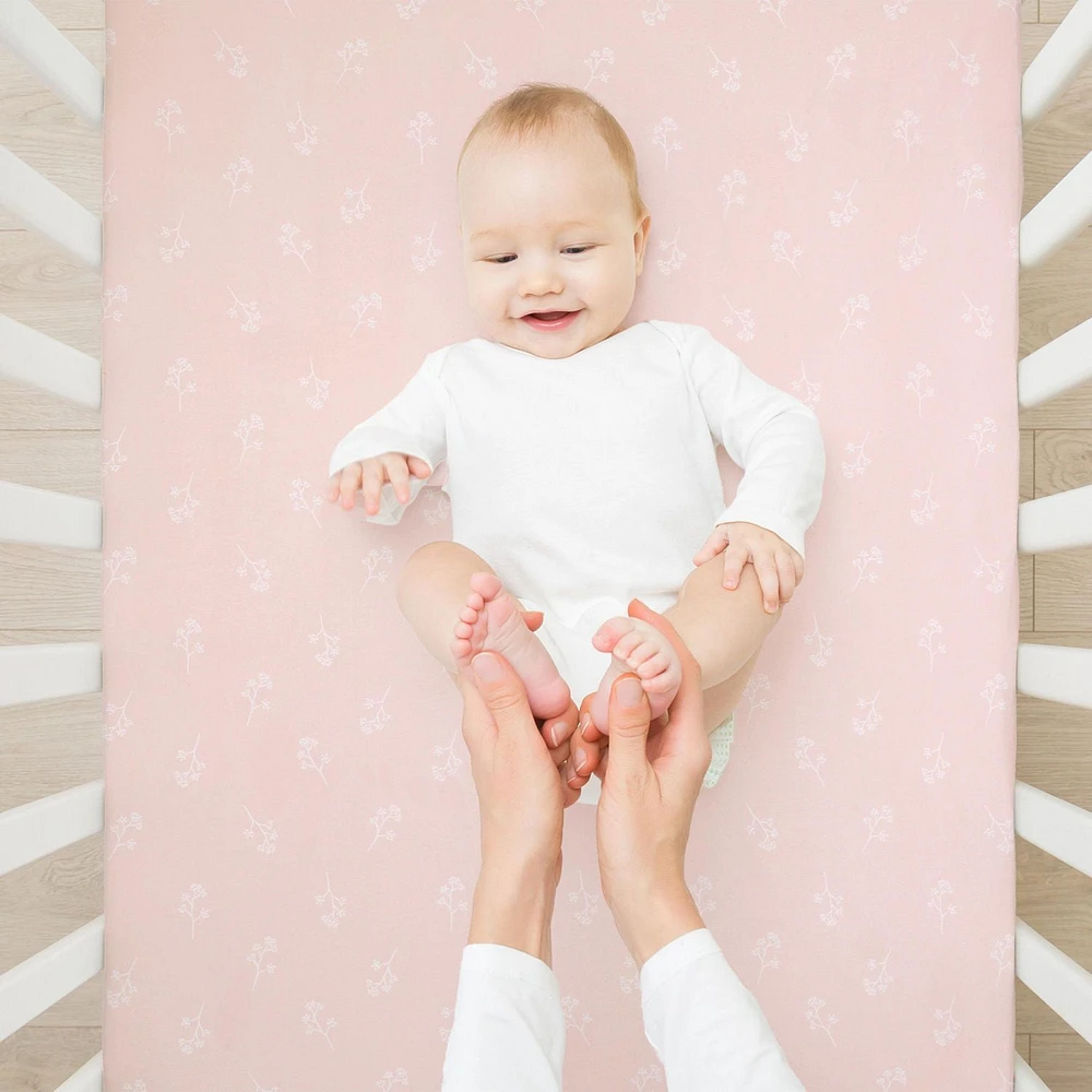 2-Pack Mini Fitted Crib Sheets, Floral