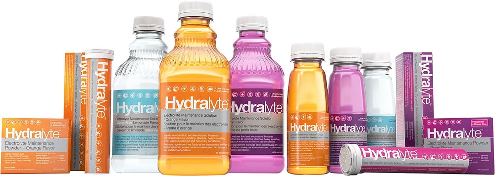 Comprimés effervescents d’électrolytes Hydralyte - Arôme de petits fruits 20 Comprimés solubles (10 portions) 20 Comprimés