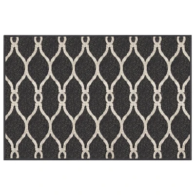 2x3' Sharaya Charcoal Printed Floor Mat