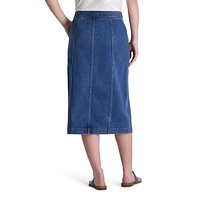 Chaps Women's Midi Cotton Denim Pencil Skirt with Pockets