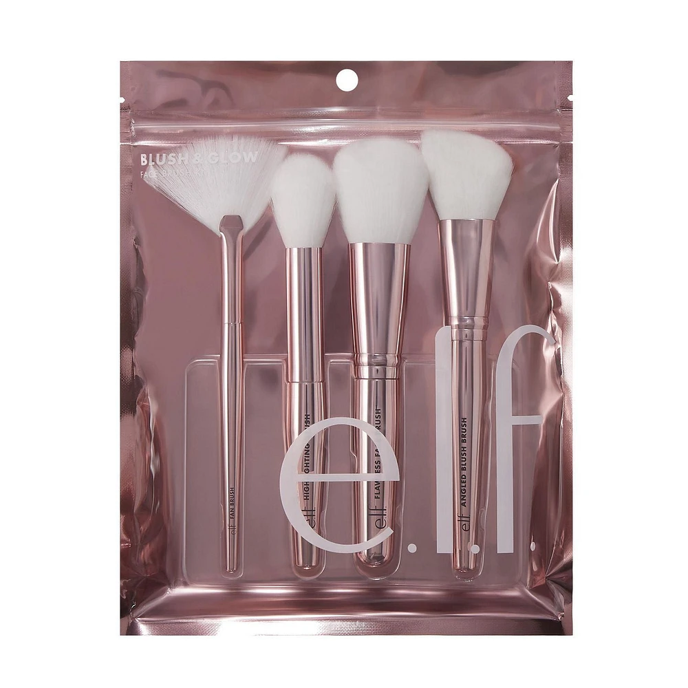 e.l.f. cosmetics Blush & Glow Brush Kit, 4-piece face brush kit