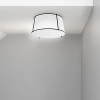 Dainolite TRA-3FH-BK-WH 3 Light Matte Black Flush Mount