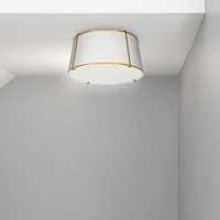 Dainolite TRA-3FH-GLD-WH 3 Light Gold Flush Mount