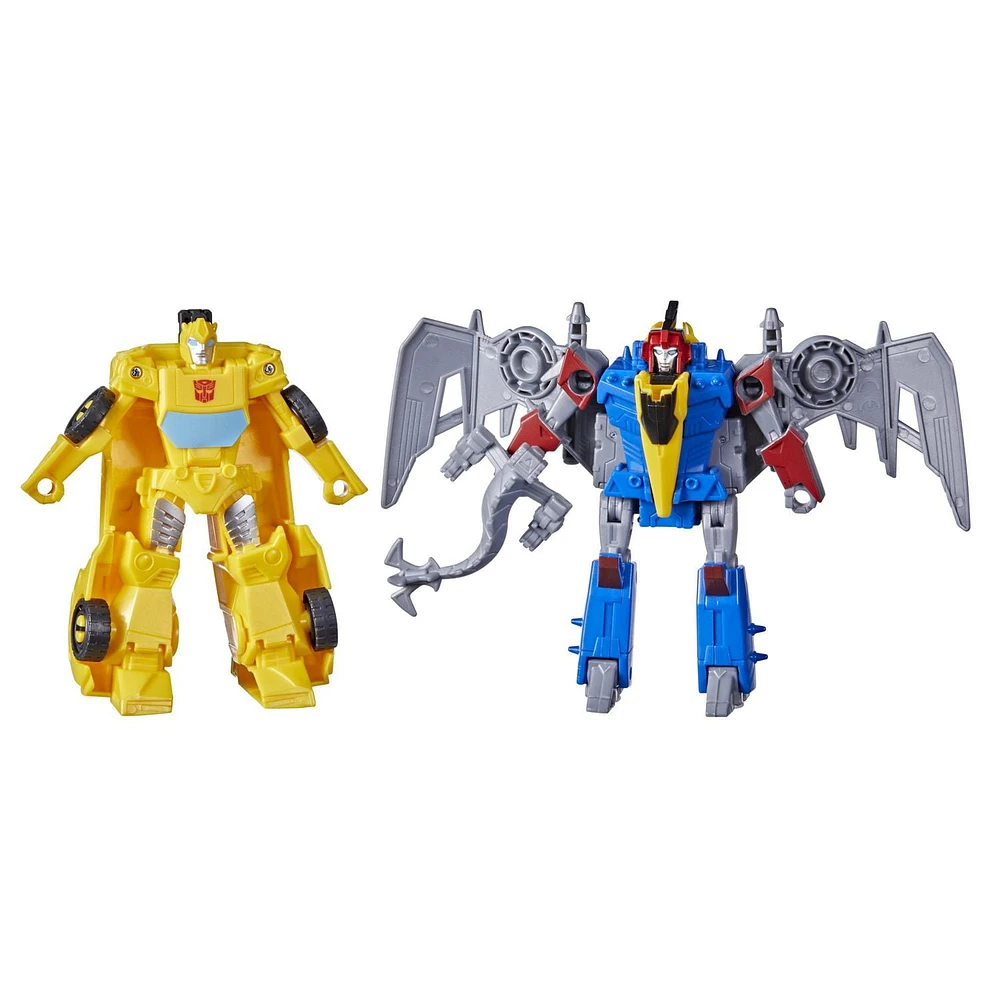 Transformers Bumblebee Cyberverse Adventures Dinobots Unite Toys Dino Combiners Bumbleswoop 2-Pack Action Figures, Ages 6 and Up, 4.5-inch