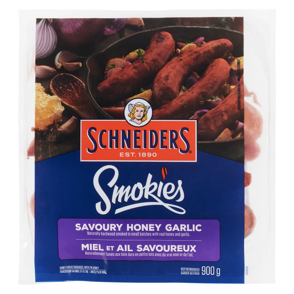 Schneiders Smokies Honey Garlic Smoked Sausage, 9 Sausages, 900 g