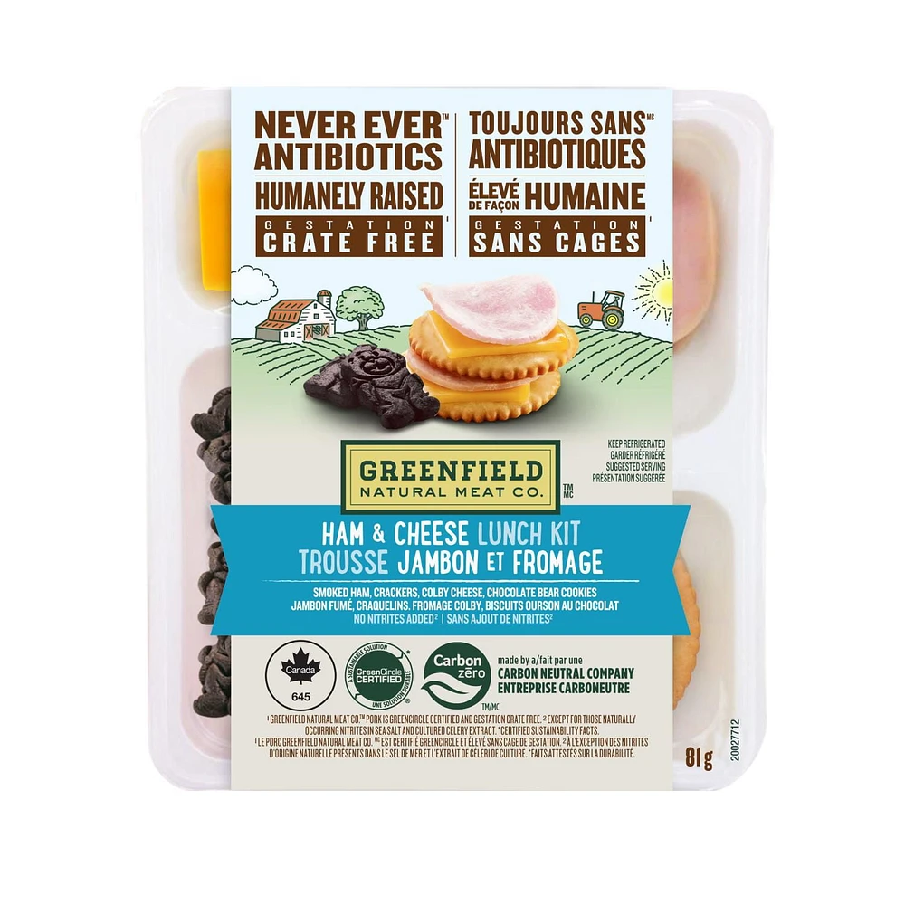 Greenfield Natural Meat Co Natural Ham & Cheese Lunch Kit, 81 g