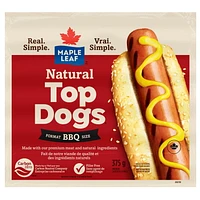 Maple Leaf Natural Top Dogs BBQ Hot Dogs, 375 g