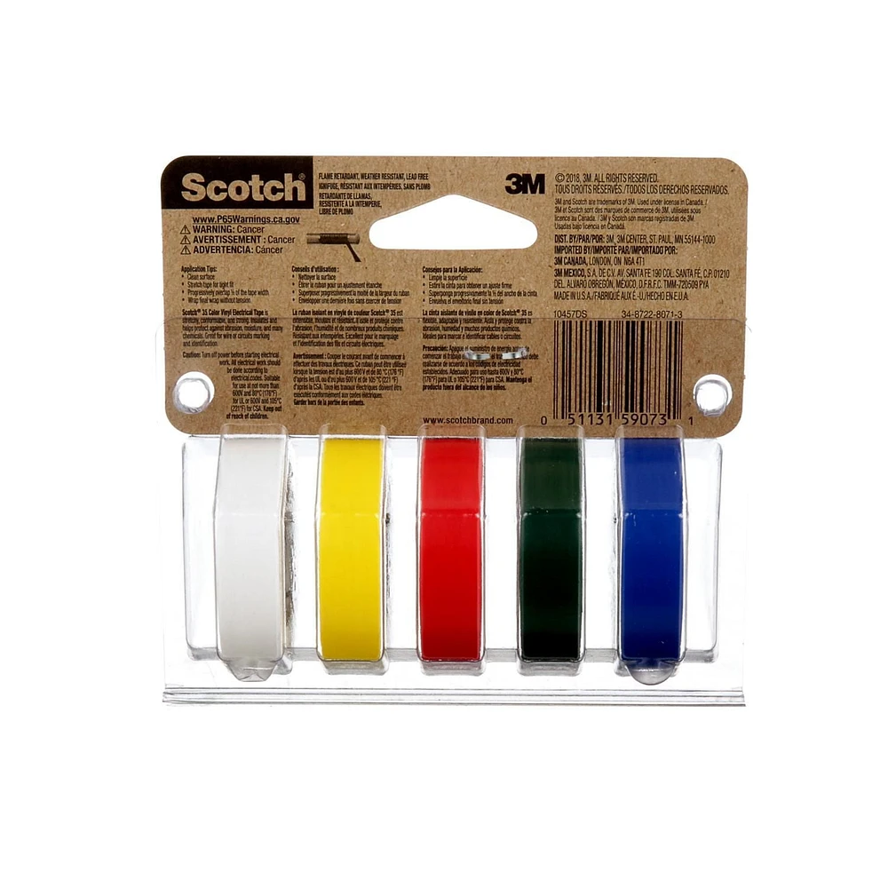 Scotch® 35 Coloured Vinyl Electrical Tapes