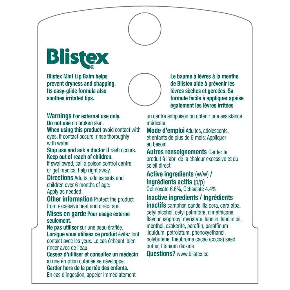 Écran Solaire / Baume protecteur pour les lèvres Blistex - menthe 7" Figure