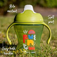 Tommee Tippee Sippee Trainer Cup with Handles, Water Bottle for Toddlers, Spill-Proof, BPA Free, 8oz, 7m+, Pack of 3, Pink, Green and Orange