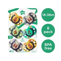 Sucettes de la gamme Fun Style de Tommee Tippee (18-36m, 6 pièces)