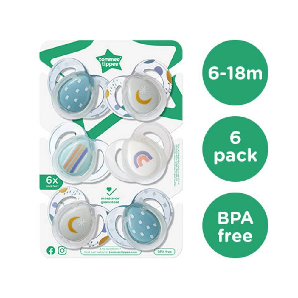 Sucette nocturne de Tommee Tippee – 6-18 mois, 6 unités