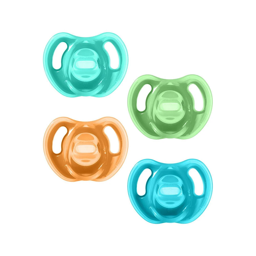 Tommee Tippee Ultra-Light Silicone Pacifier, Symmetrical One-Piece Design, BPA-Free Silicone Binkies, 18-36m, 4 Count