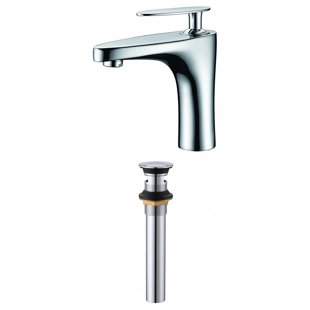 American Imaginations AI-33676 1 Hole CUPC Approved Lead Free Brass Faucet Set In Chrome Color - Overflow Drain Incl.