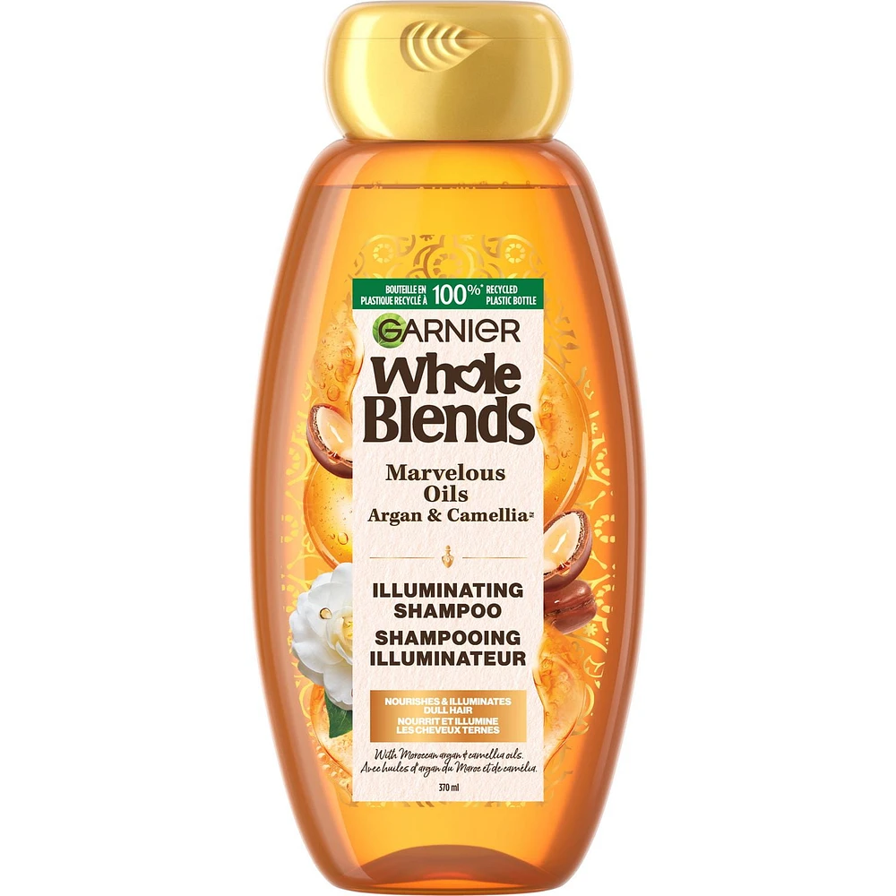 Garnier Whole Blends Shampooing Merveilleux aux Huiles d'Argan et de Camélia du Maroc, Sans Paraben, 370 ml 370 ml