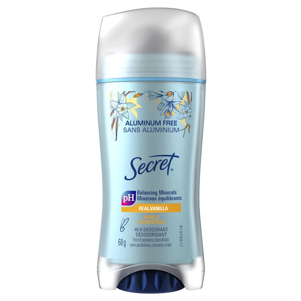 Secret Aluminum Free Deodorant for Women, Vanilla, 68g