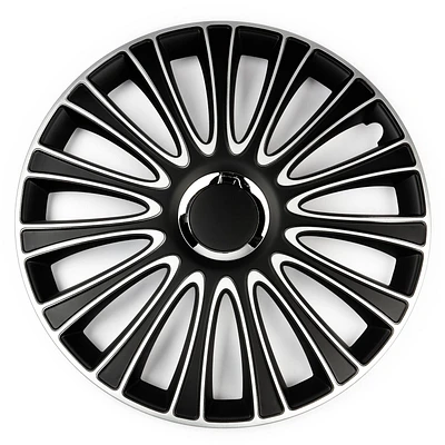 Alpena 17" Le Mans Wheel Covers, Silver & Black, set of 4, Hubcaps