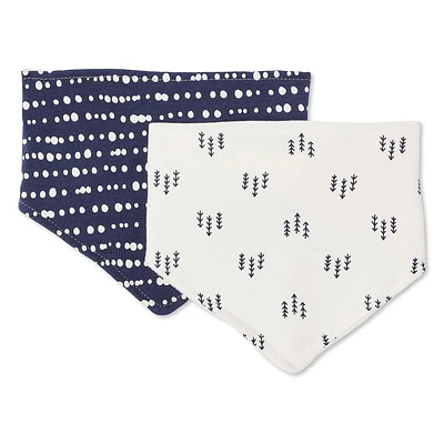 Lot de 2 bavettes style bandana George collection non genrée pour nourrissons Taille unique