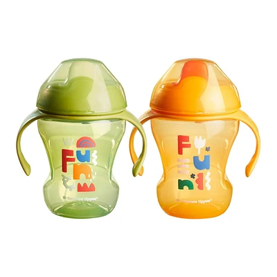 Tommee Tippee Sippee Trainer Cup with Handles, Spill-Proof, 8oz, 7m+, Pack of 2 (Designs Will Vary), 7m+
