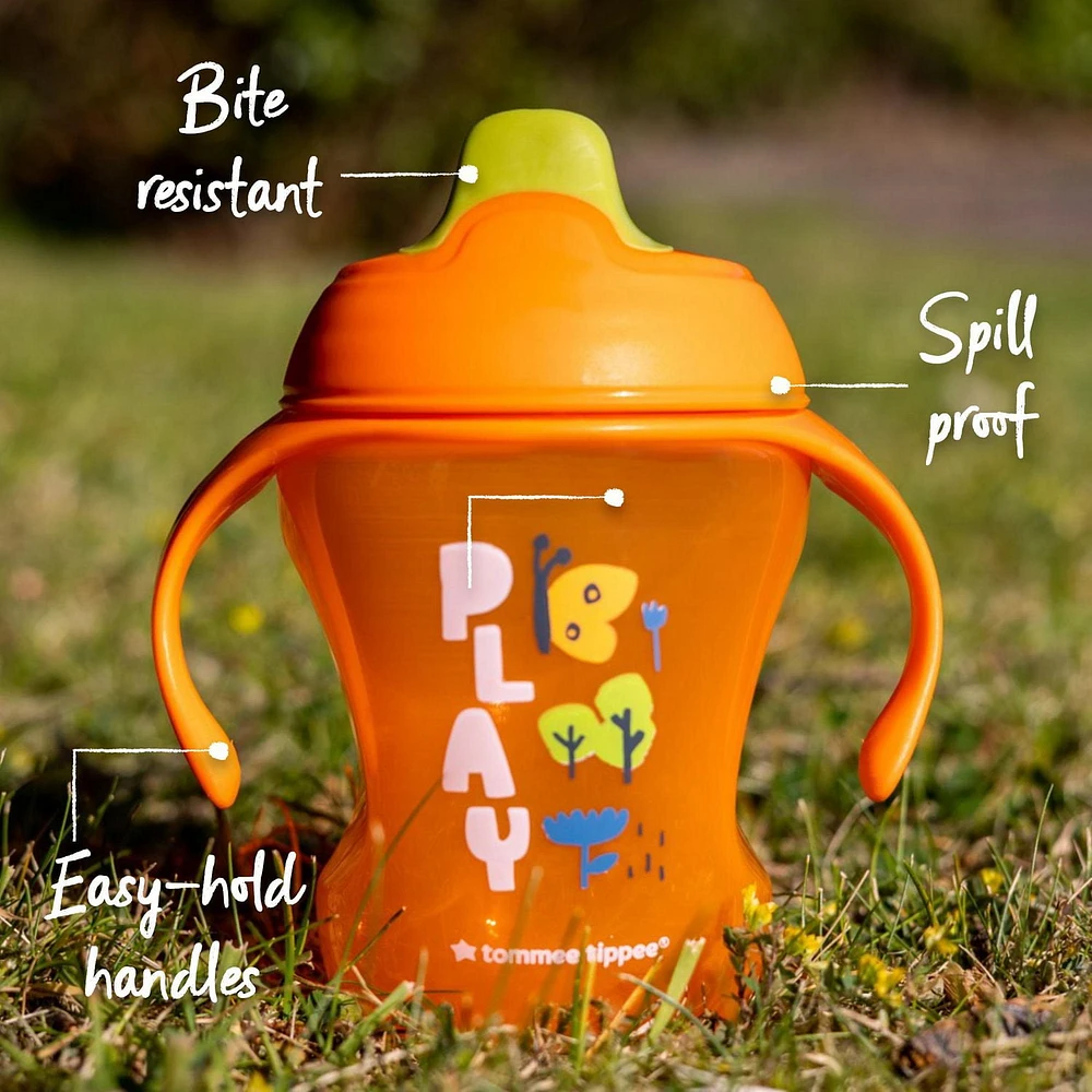 Tommee Tippee Sippee Trainer Cup with Handles, Spill-Proof, 8oz, 7m+, Pack of 2 (Designs Will Vary), 7m+