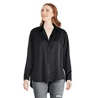 George Women's Oversized Satin Shirt, Sizes XS-XXL