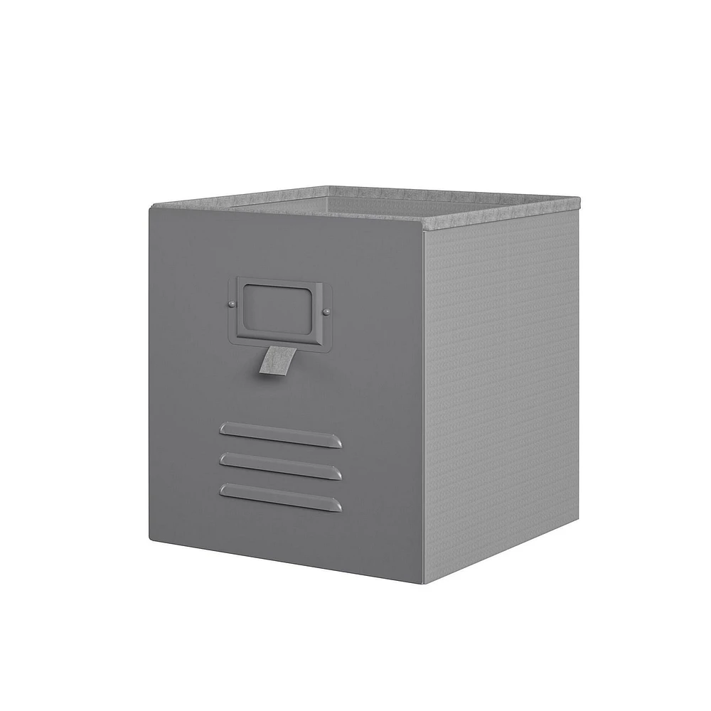 Little Seeds Nova Metal Locker Storage Bins 3 Pack - Graphite Grey