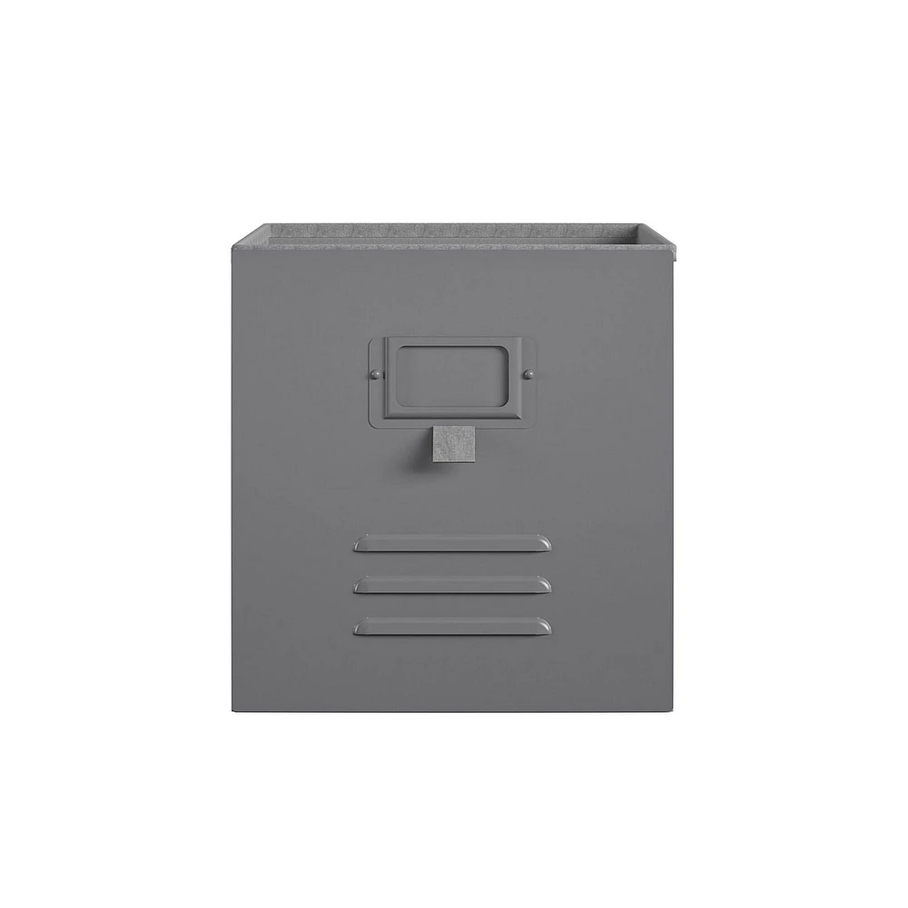 Little Seeds Nova Metal Locker Storage Bins 3 Pack - Graphite Grey