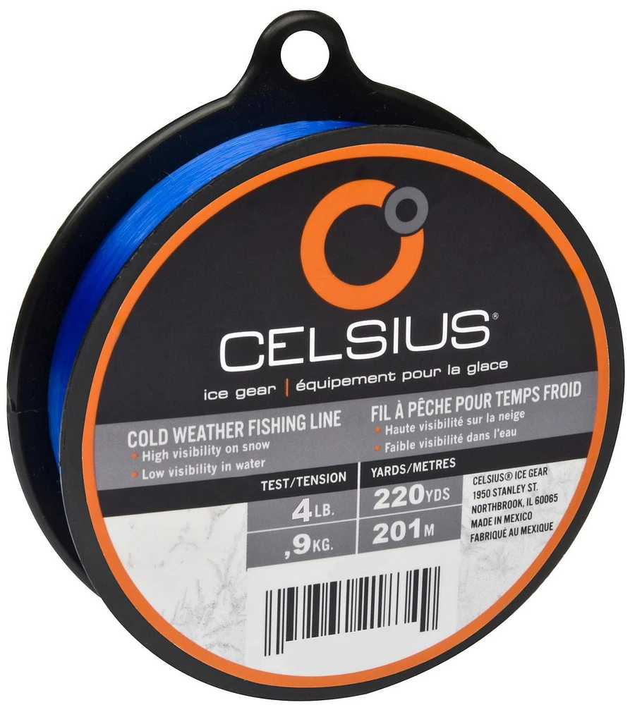 Celsius CWL-4 Cold Weather Line 220Yds 4Lbs (218362), High-visibility blue ice line